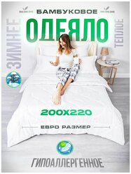Одеяло Шах 2 спальное зимнее всесезонное 200 х 220 см, комплект 1 шт, бамбук