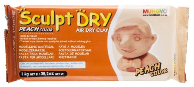 Mungyo Глина для моделирования 1000g персисковая Sculpt Dry