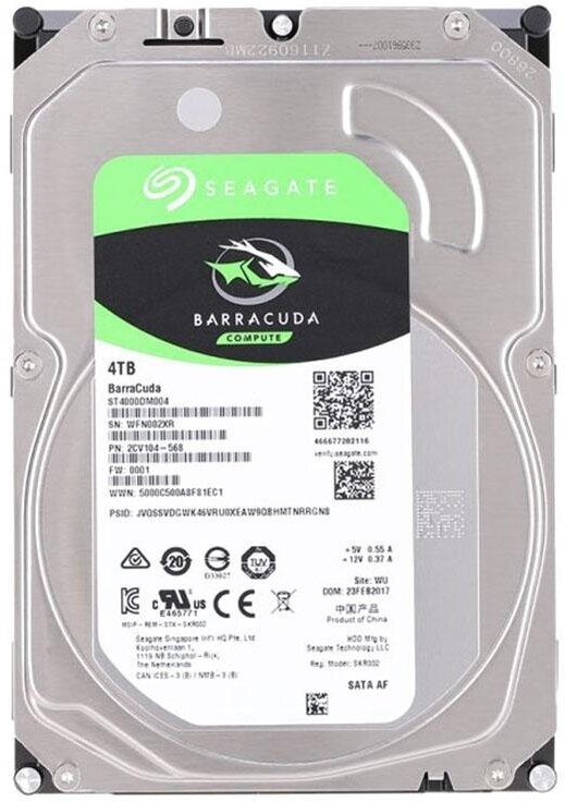 Жесткий диск Seagate BarraCuda 4TB (ST4000DM004) 3.5 5400rpm SATA 256MB