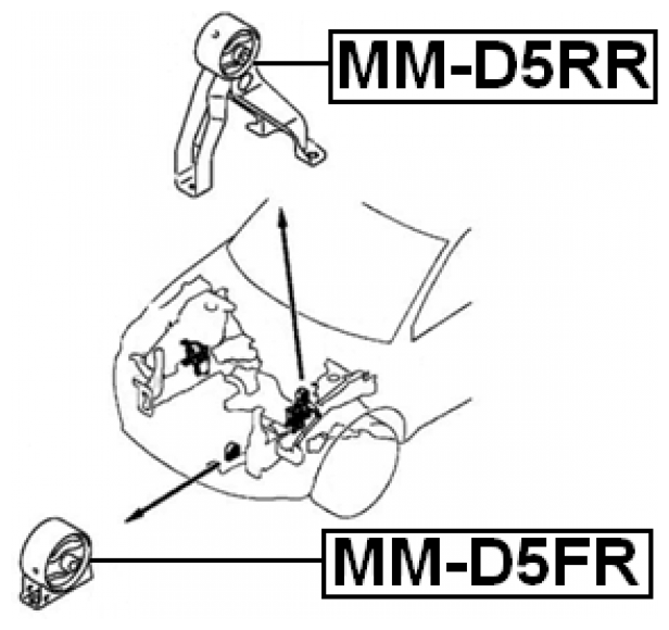 Подушка двигателя передняя Febest MM-D5FR