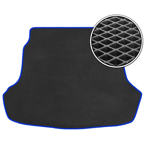 фото Автомобильный коврик в багажник ева skoda rapid 2020 - наст. время (багажник) (лифибек) (темно-синий кант) vicecar