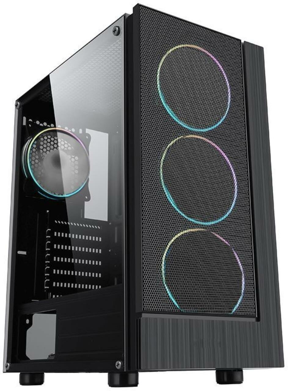 Formula F-33RGB черный без БП ATX 5x120mm 2x140mm 2xUSB2.0 1xUSB3.0 audio bott PSU
