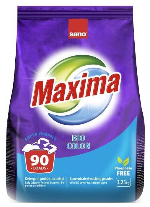 Концентрированный стиральный порошок Sano Maxima Bio Color 3,25 кг.