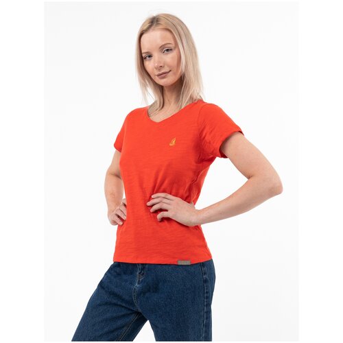 Женская футболка «Великоросс» кораллового цвета 58-60
