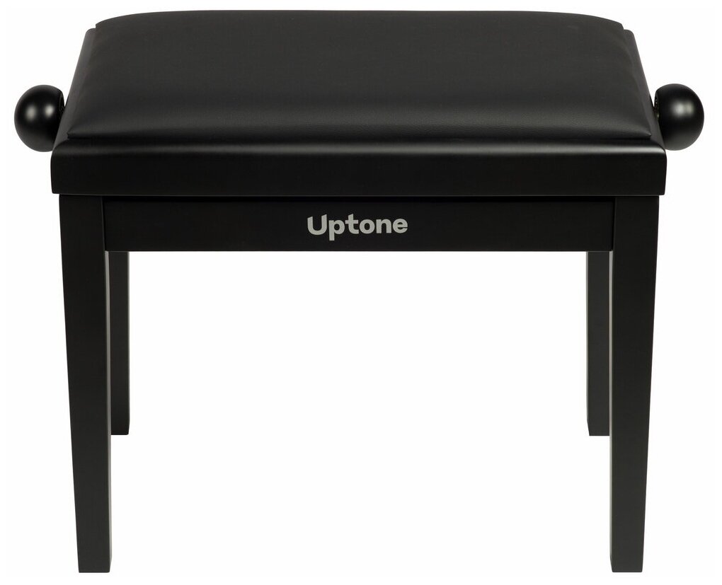 UPTONE Fusion M2 Black банкетка с регулировкой высоты, цвет корпуса черный матовый, сиденье кожзам черный