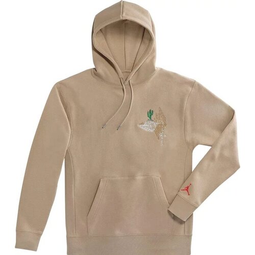 Толстовка Cactus Jack by Travis Scott x Jordan Pullover Hoodie Khaki/University Red, размер M