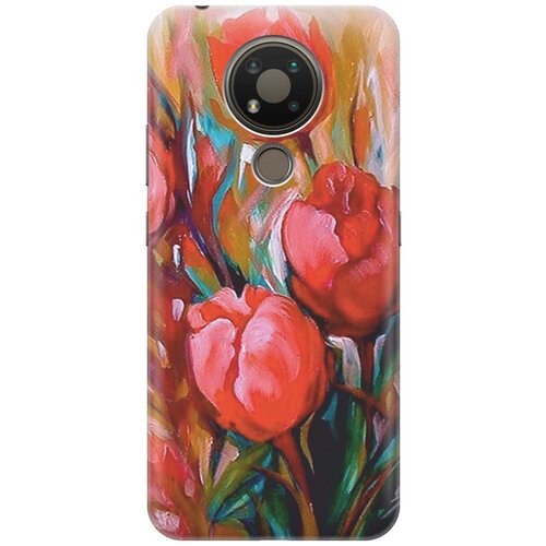 фото Cиликоновый чехол на nokia 3.4 / нокиа 3.4 с принтом "тюльпаны" gosso