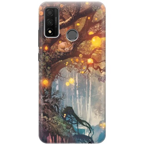 фото Cиликоновый чехол на huawei p smart 2020 / хуавей п смарт 2020 с принтом "лиса на древе" gosso