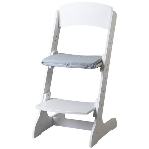 фото Набор: растущий стул alpika-brand eco materials сlassic, белоснежка плюс мягкая сидушка на сидение серая