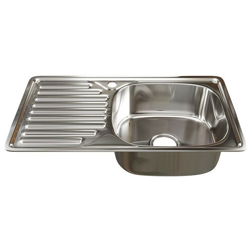 мойка для кухни врезная maidsinks lhs5040 r15 003dg 50x40 см глубина чаши 20 см нержавеющая сталь цвет серый Врезная кухонная мойка 42х76см, Mixline 42х76 (0.6) 3 1/2 правая, нержавеющая сталь/глянец