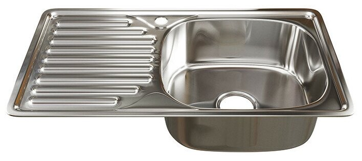 Врезная кухонная мойка Mixline 42х76 (0.6) 3 1/2 правая 42х76см нержавеющая сталь