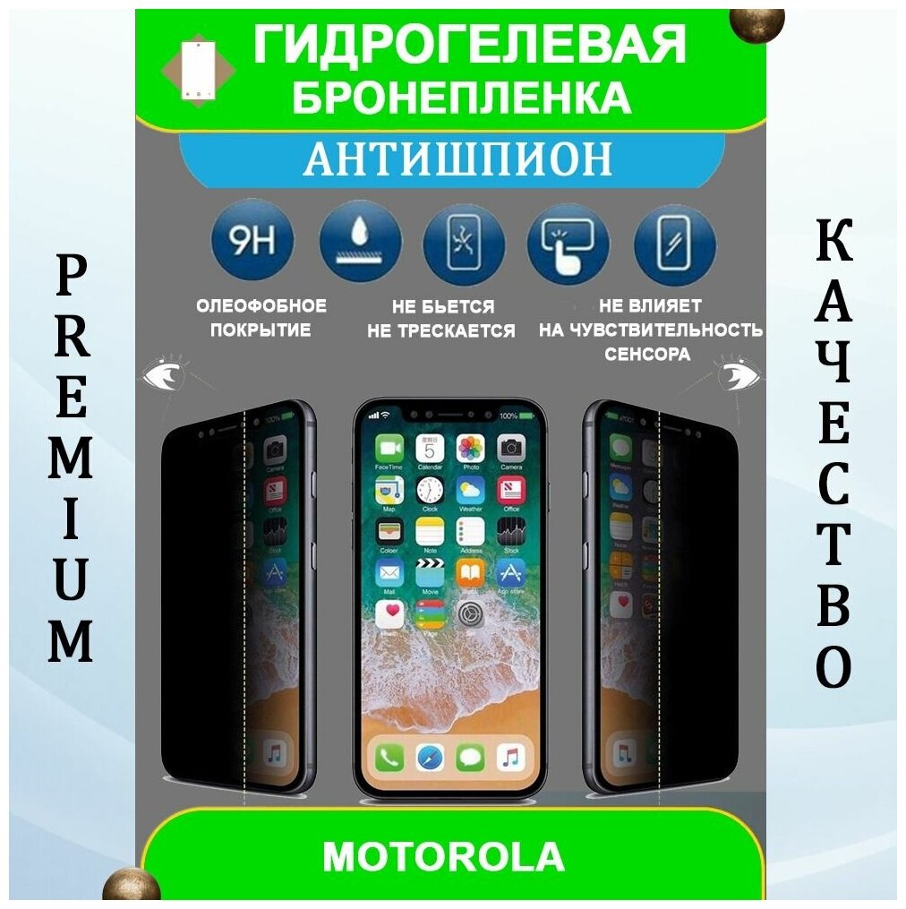 Гидрогелевая защитная пленка на смартфон Motorola Edge 30 Neo (антишпион)