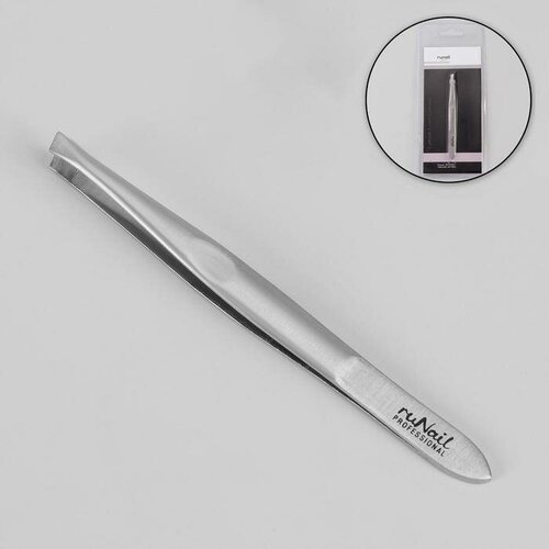 Пинцет скошенный широкий 9 см цвет серебристый RU-0139 14380₽