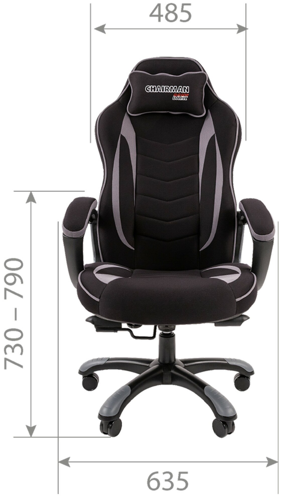 Игровое кресло Chairman game 28 черный; синий - фото №9