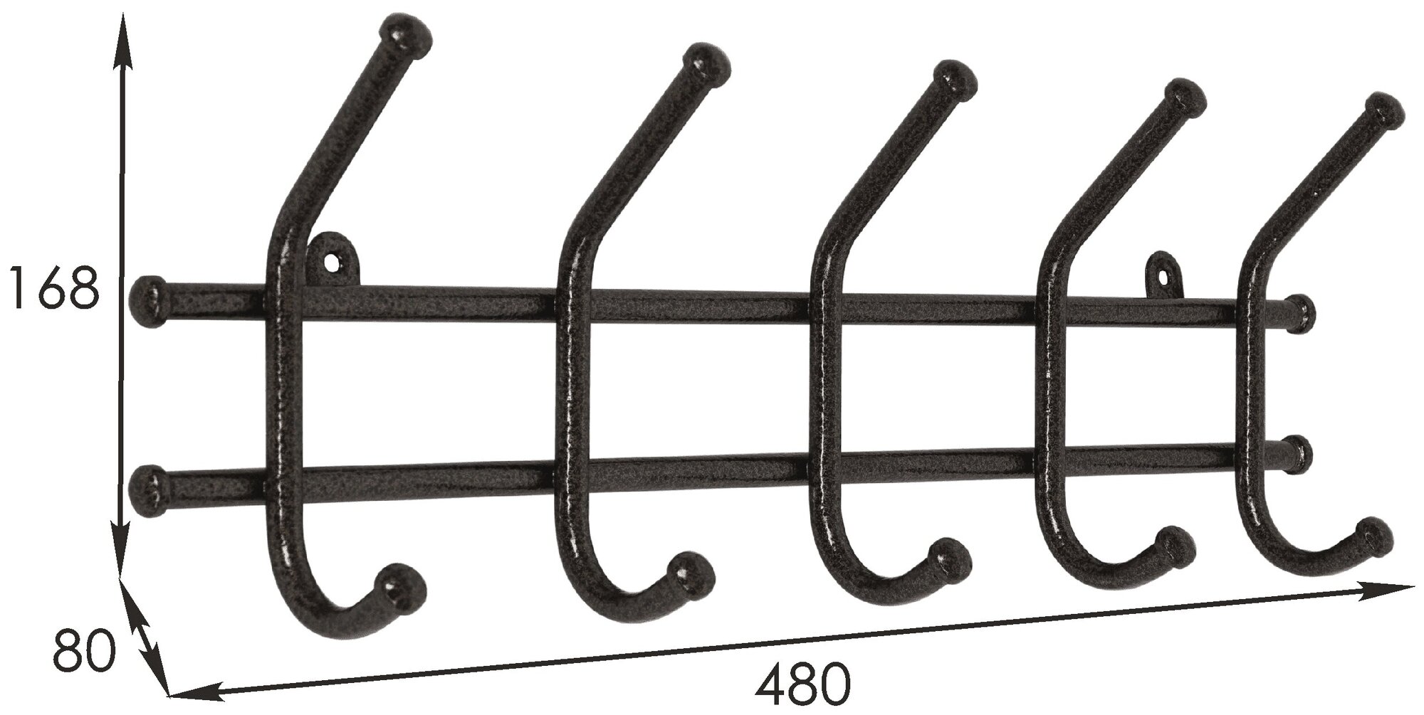Вешалка настенная на 5 крючков Норма-5, 48?16,5?8 см, цвет медный антик ЗМИ 192409 . - фотография № 3