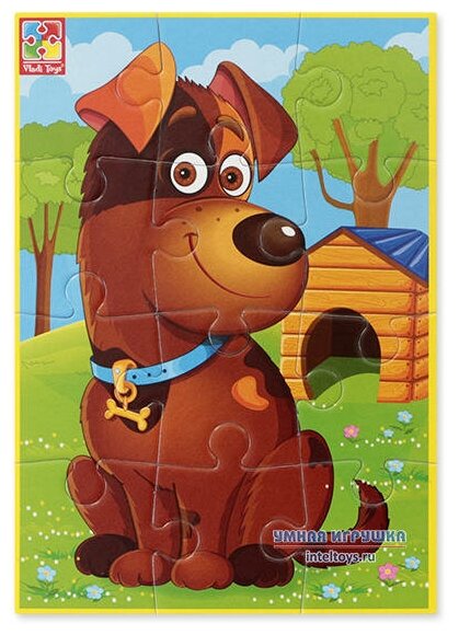 Пазлы мягкие Vladi Toys Собачка А5 - фото №3