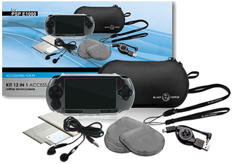BH PSP E1000 Набор 12 в 1 (чехол,USB,наушники,ремешок,футляр,карта(9BH-PSE0801R)