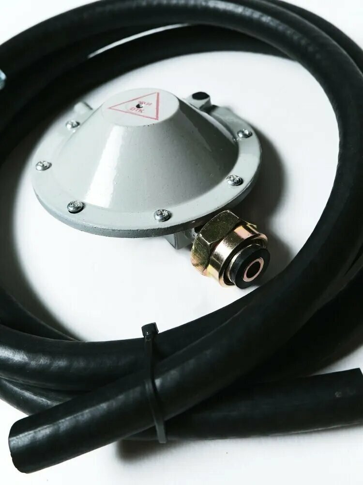 фото Универсальный комплект для подключения газовых приборов, редуктор РДСГ 1-1.2 в комплекте с газовым рукавом 2 метра, Новогаз