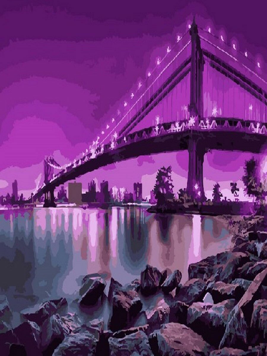 Картина по номерам Ночной мост 40х50 см