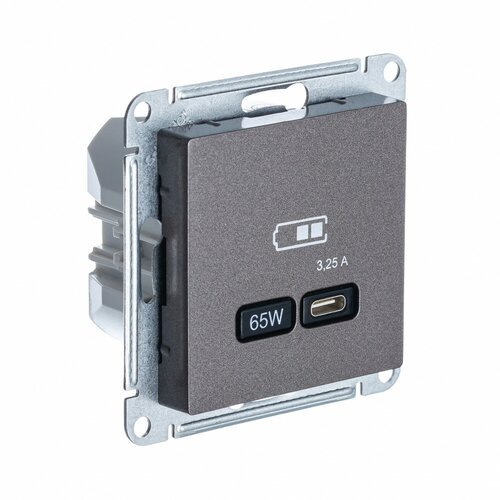 Systeme Electric AtlasDesign мокко USB розетка тип-C 65W высокоскор. заряд. QC, PD, механизм ATN000627 (5 шт.)