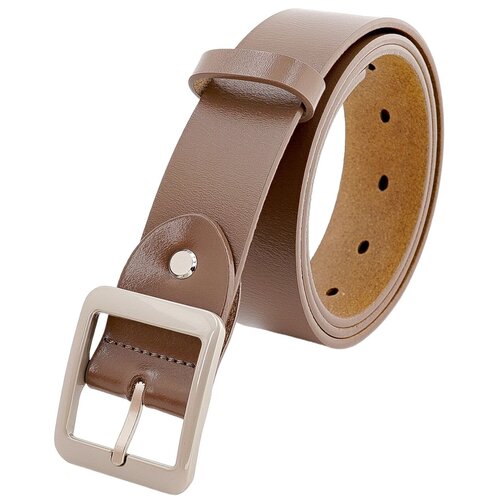 фото Ремень женский из кожи шириной 33 мм с металлической пряжкой и длиной полотна 100 см (арт.3563) dnka