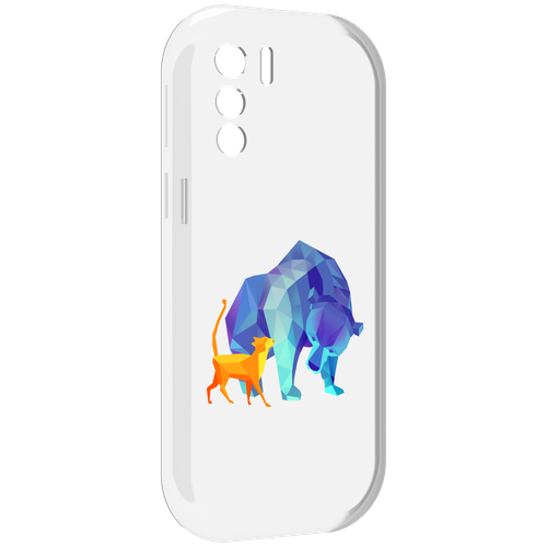 Чехол MyPads Кот-и-медведь для UleFone Note 13P задняя-панель-накладка-бампер