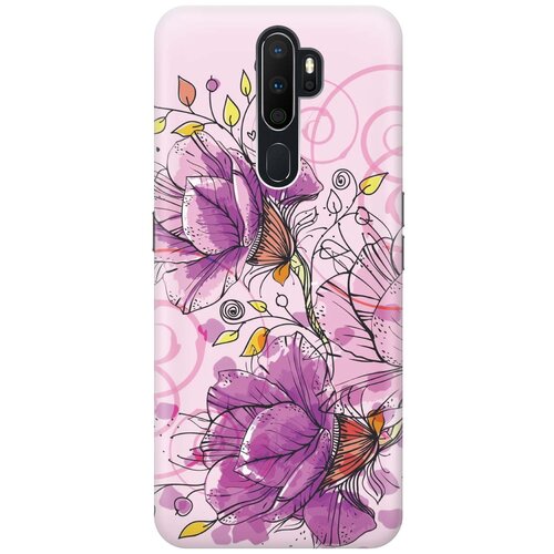 фото Re:pa накладка transparent для oppo a5 2020 с принтом "розовые цвета"