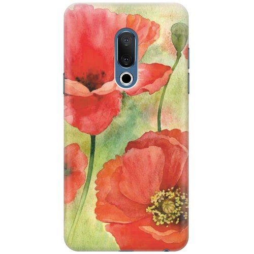 фото Re:pa накладка transparent для meizu 15 с принтом "алые маки"