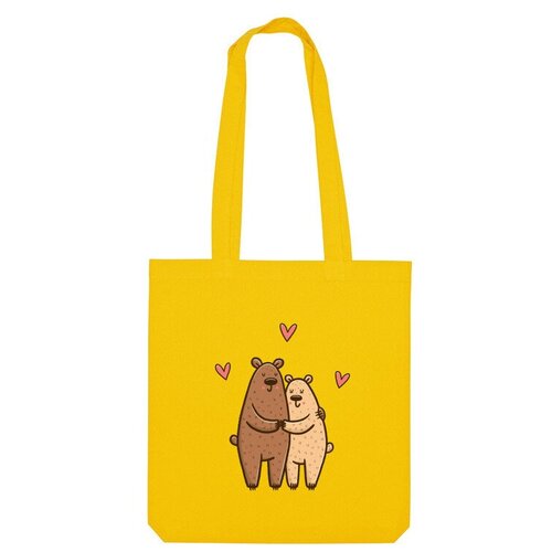 Сумка шоппер Us Basic, желтый мужская футболка медведи и любовь подарок 14 февраля валентинка m серый меланж