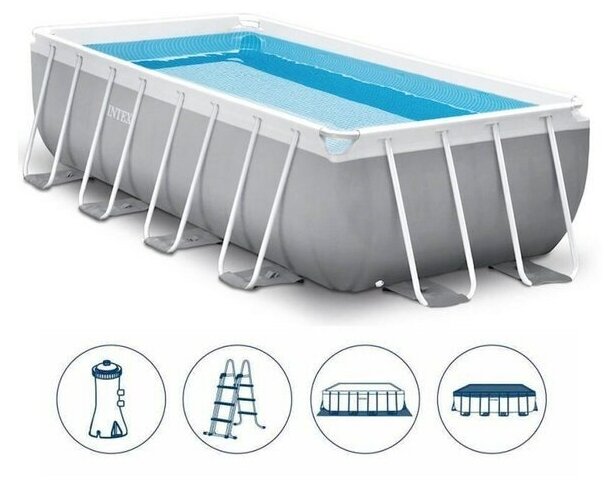 Каркасный бассейн Intex Prism Frame Rectangular Pool 488x244x107 см 26792 - фотография № 6