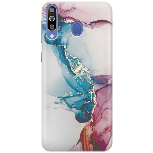 фото Re:paчехол - накладка artcolor для samsung galaxy m30 с принтом "сине-розовый мрамор"