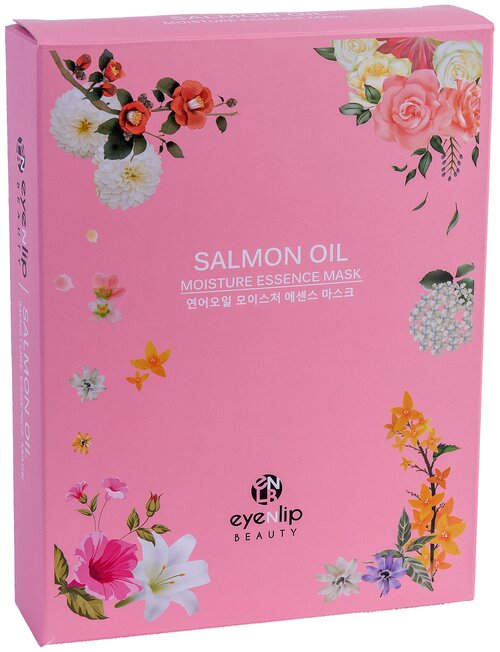 Eyenlip Moisture Essence Mask Salmon Oil тканевая маска с экстрактом лососевого масла, 10 шт. по 25 мл