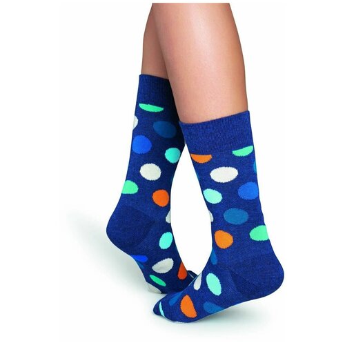 носки унисекс dot sock в мелкий цветной горох синий 29 Носки Happy Socks, 2 пары, 2 уп., размер 41-46, черный, мультиколор