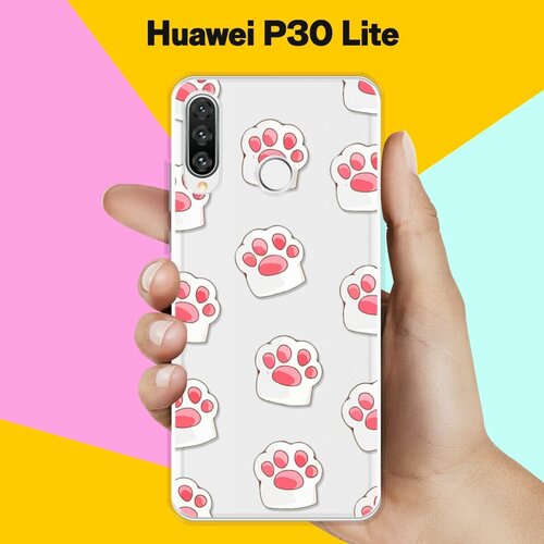 Силиконовый чехол Лапки на Huawei P30 Lite силиконовый чехол на huawei p30 lite ананас для хуавей п30 лайт