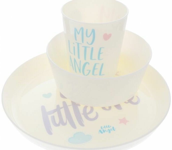 Набор детской посуды Lettering(тарелка миска стакан)
