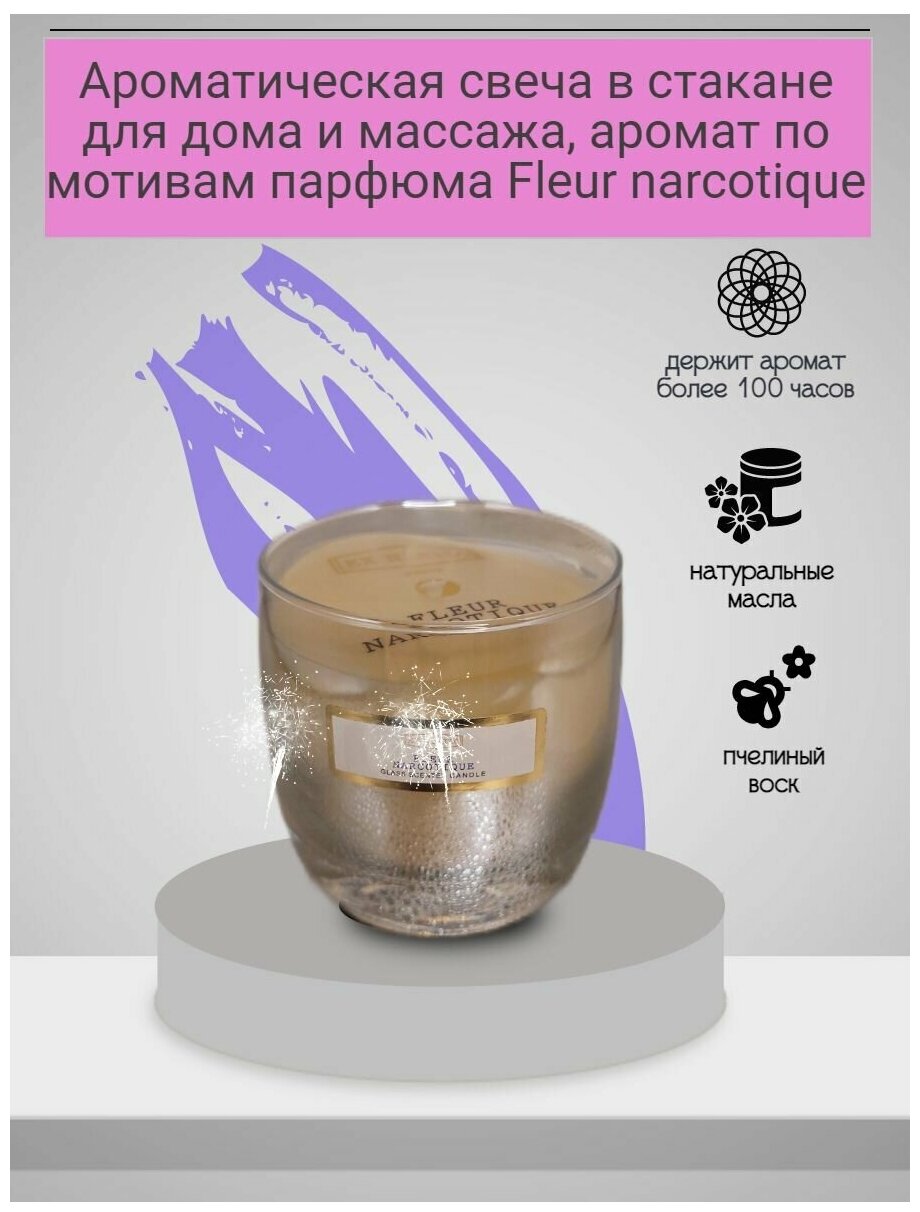 Ароматическая свеча в стакане для дома и массажа, аромат по мотивам ...