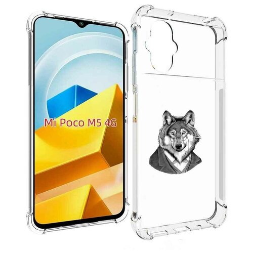 Чехол MyPads волк в пиджаке для Xiaomi Poco M5 задняя-панель-накладка-бампер чехол mypads волк в пиджаке для meizu m5 note задняя панель накладка бампер