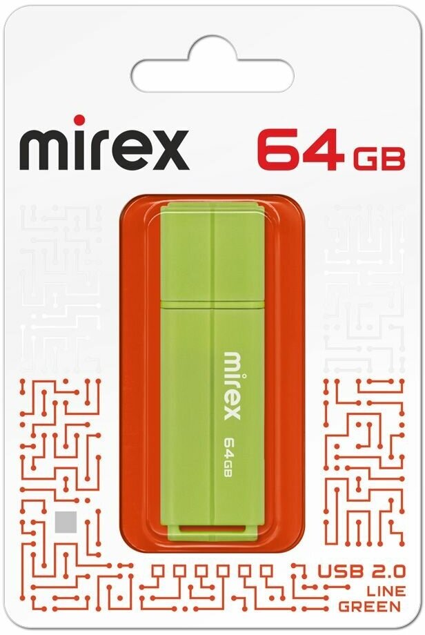 Флешка USB Flash Drive MIREX LINE GREEN 64GB