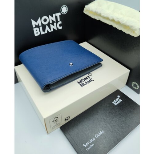 Бумажник Montblanc, натуральная кожа, синий