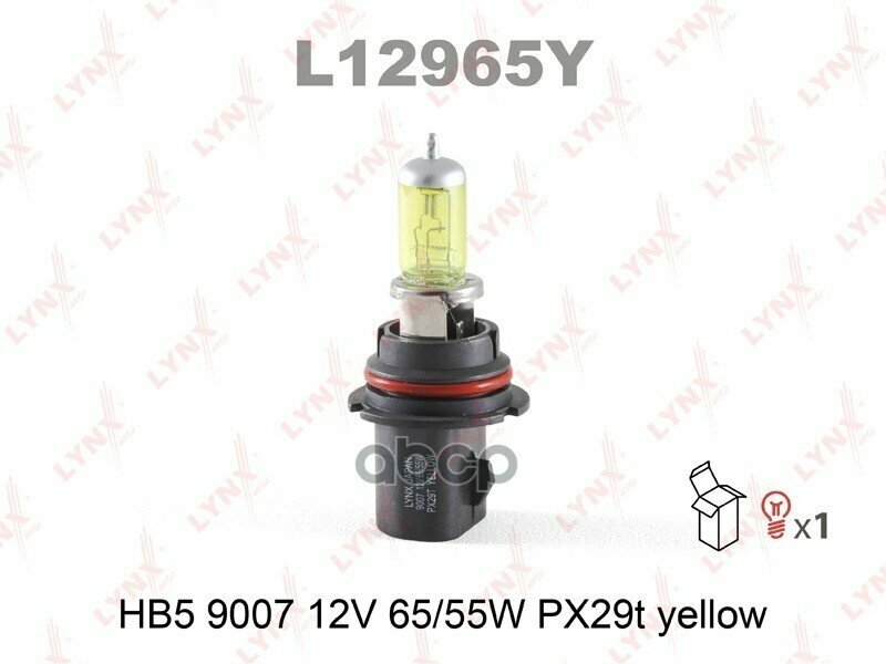 Лампа Галогенная Hb5 9007 12V 65/55W Px29t Yellow LYNXauto арт. l12965y