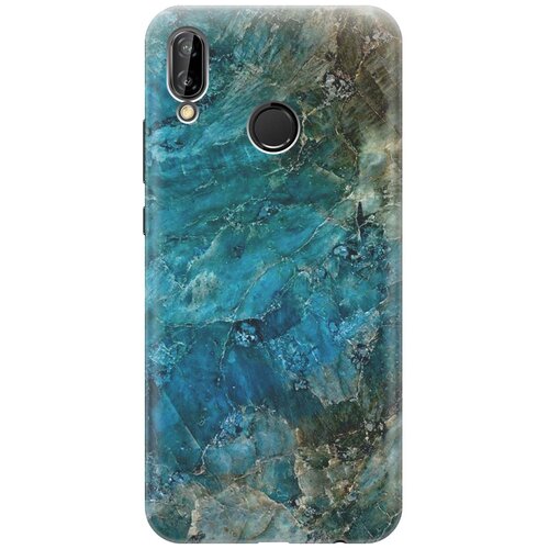 фото Re:paчехол - накладка artcolor для huawei p20 lite с принтом "темно-синий мрамор"