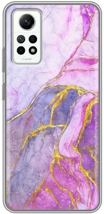 Дизайнерский силиконовый чехол для Сяоми Редми Ноут 12 Про 4Ж / Xiaomi RedMi Note 12 Pro 4G Мрамор розовый