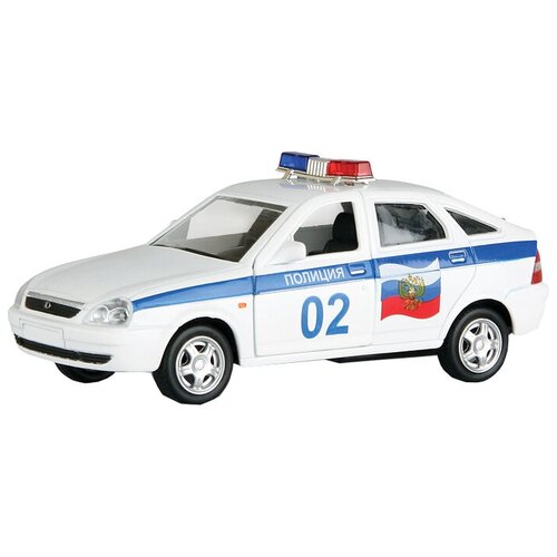 Машинка Autogrand Lada Priora полиция (33982) 1:36, белый/синий