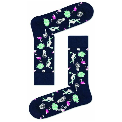 фото Носки унисекс happy socks, 1 пара, классические, размер 25, черный