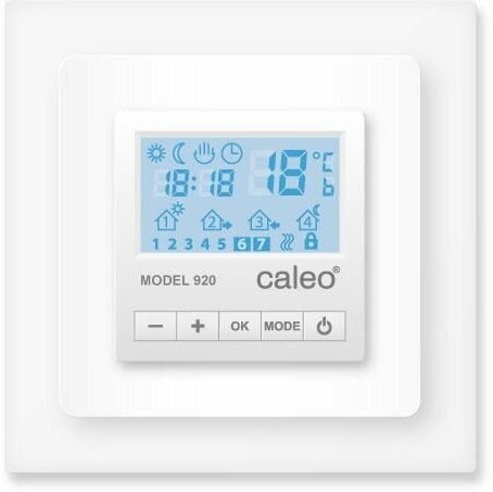 Терморегулятор CALEO 920 с адаптерами встраиваемый цифровой программируемый 3.5 кВт