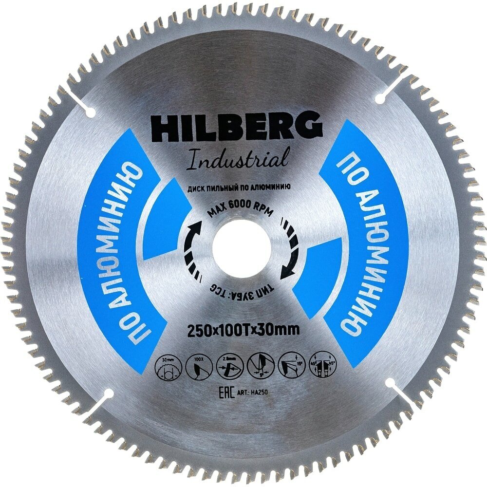 Пильный диск по алюминию Hilberg Industrial