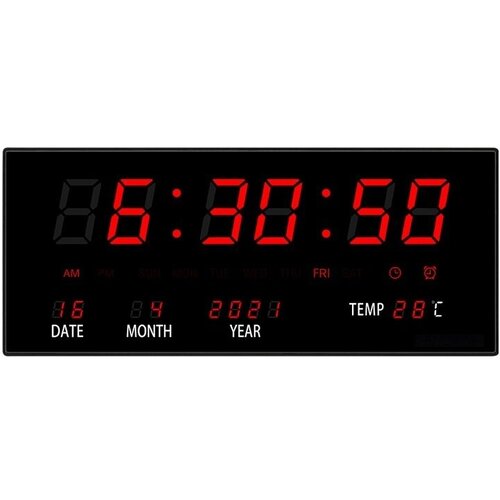 Настенные, настольные электронные часы календарь, с термометром и будильником. часы настенные электронные с термометром будильником и календарём 15 х 36 см красные цифры основной
