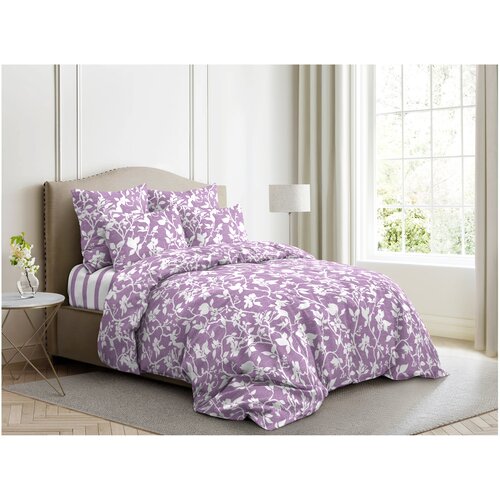 фото Постельное белье семейное ночь нежна нежный силуэт, поплин, 2 наволочки 70 х 70 см, лиловый