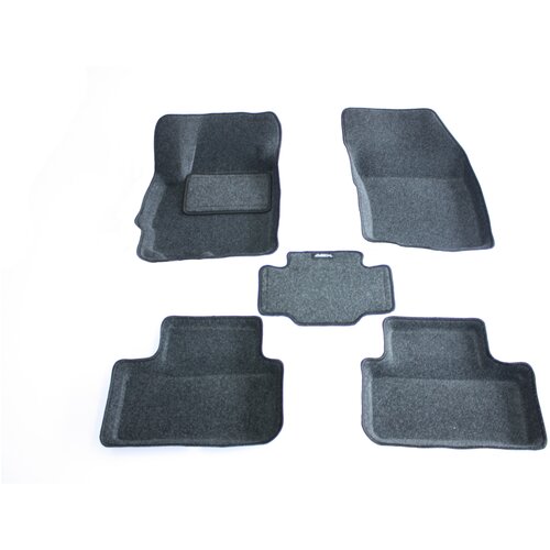 Комплект ковриков в салон Boratex BRTX-1037 для Mitsubishi ASX, Citroen C4 Aircross с 2010 г., 5 шт. темно-серый