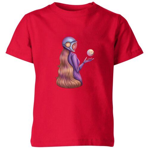 мужская футболка девушка в космосе без фона s белый Футболка Us Basic, размер 4, красный